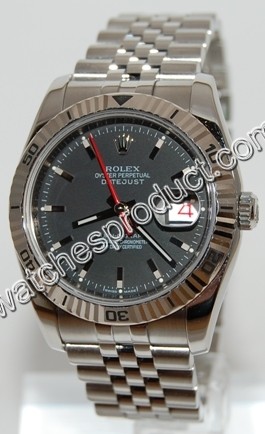 Rolex Datejust Turn-O-Graph Steel & White Gold Watch 116264