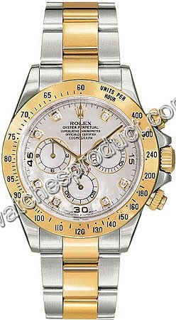 Rolex White Mother-of-pearl With 8 Diamonds Dial Mens Watch 116523MDO