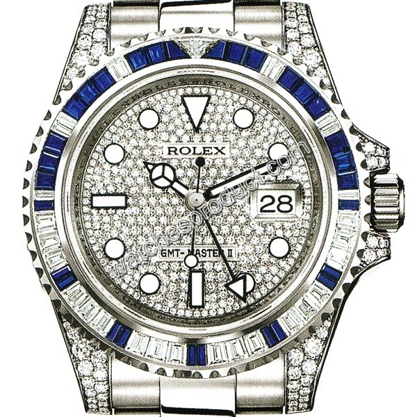 Rolex 116759 SA White Gold set with Diamonds & Sapphires Watch