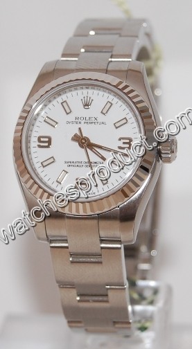 Rolex White Quarter Arabic Dial Ladies Watch 176234