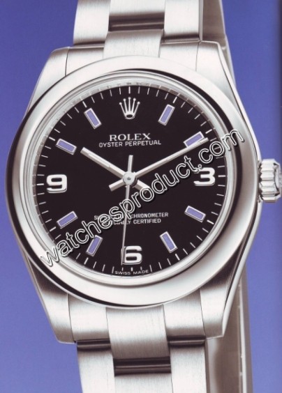 Rolex Black Quarter Arabic Dial Watch 177200