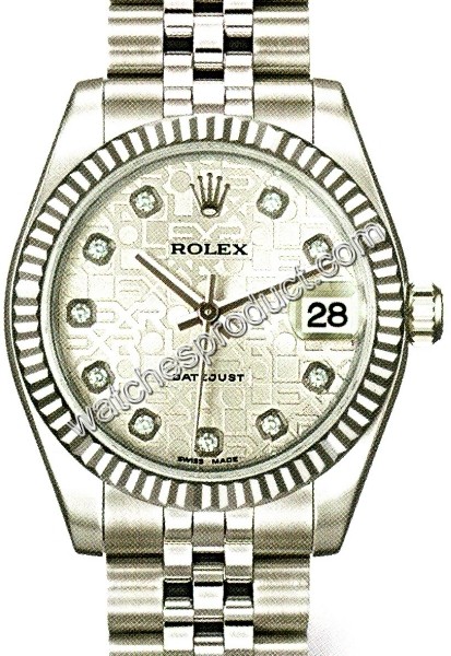 Rolex Silver Jubilee Diamond Dial Unisex Watch 178274