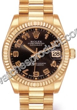 Rolex Black Concentric Arabic Dial unisex Watch 178275