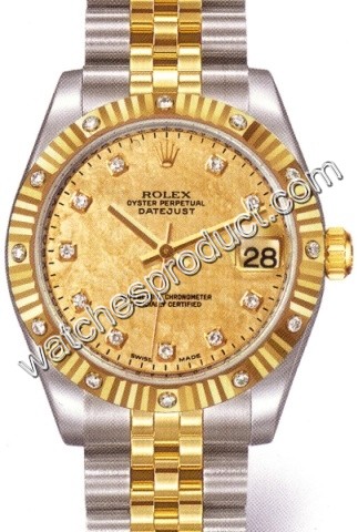 Rolex Datejust (Mid-size) Steel & Gold set with Diamonds Watch 178313