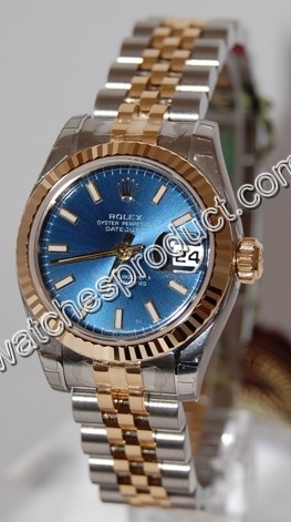 Rolex Blue Baton Dial Watch 179173