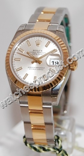 Rolex Silver Baton Dial Ladies Watch 179173