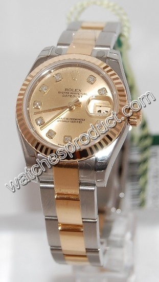 Rolex Champagne Diamond Dial Watch 179173