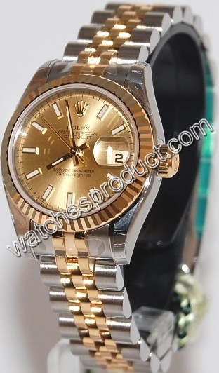 Rolex Champagne Baton Dial Watch 179173