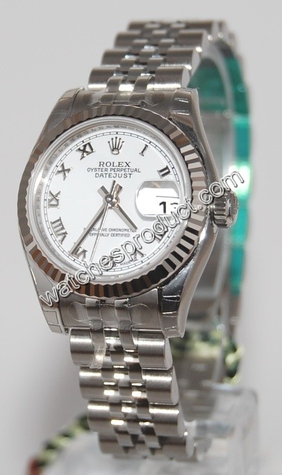 Rolex White Roman Numeral Dial Watch 179174