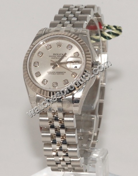 Rolex Silver Diamond Dial Watch 179174