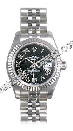 Rolex Black Sunburst Dial Ladies Watch 179174BKSBRJ