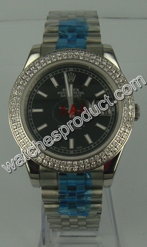 Rolex Black Dial Watch 6673