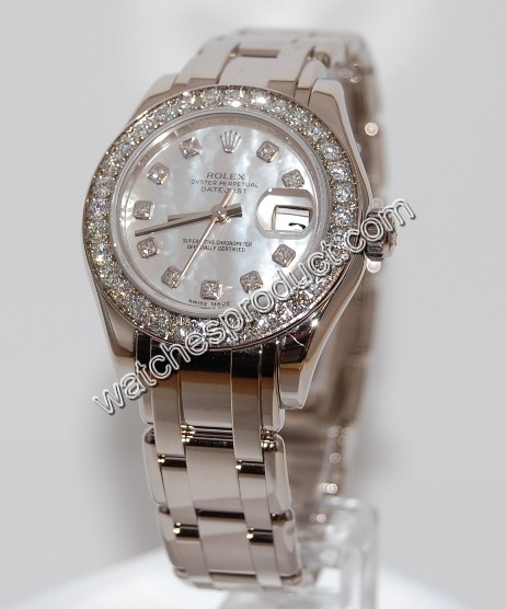 Rolex White Mother of Pearl Diamond Dial Ladies Watch 80299