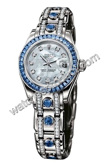 Rolex White Gold set with Sapphires Watch 80309 SACI