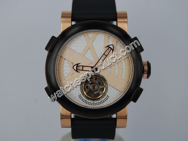 Romain Jerome Silver with gold stripes Dial Watch 8297