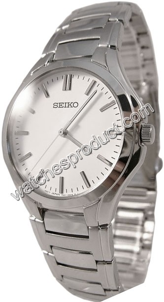 Seiko White Dial Watch SNF657