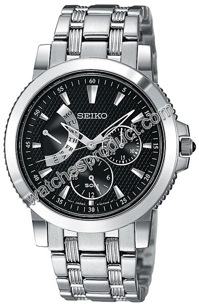 Seiko Black Textured Dial Watch SNT001