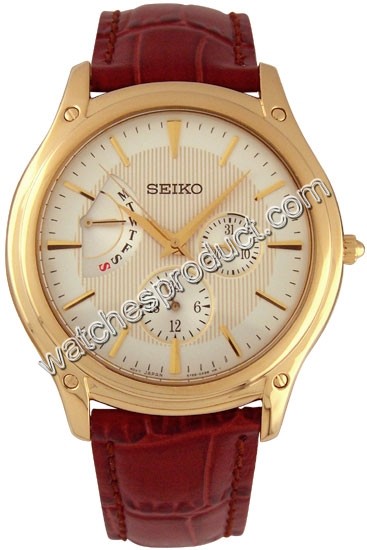 Seiko Cream Textured Dial Mens Watch SNT006