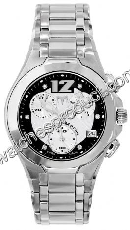 Technomarine Black & Silver Diamond Dial Watch TMNCW02M