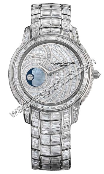 Vacheron Constantin 18K White Gold Set with 170 Baguette-cut Diamonds Dial Ladies Watch 83630.W019305