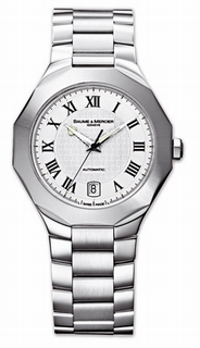 Baume & Mercier Silvered Guilloche Dial Mens Watch 8593