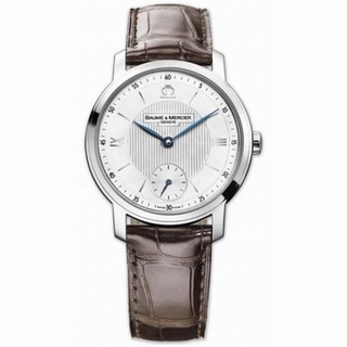 Baume & Mercier Silver Guilloche Dial Mens Watch 8735