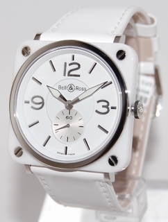 Bell & Ross White Quarter Arabic Dial Watch BR-096