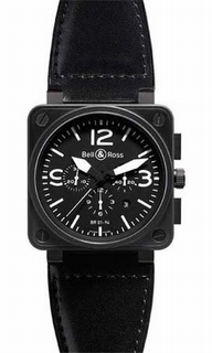 Bell & Ross Automatic Mens Watch BR0194CAR-BLK-SL