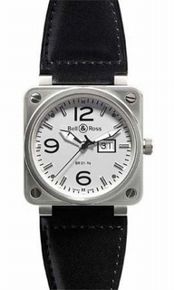 Bell & Ross Mens BR0196WHT-SL Watch