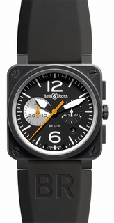 Bell & Ross Black Quarter Arabic Dial Mens Watch BR03-94