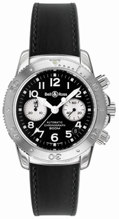 40mm Bell & Ross Mens Watch Diver 300 Black and White