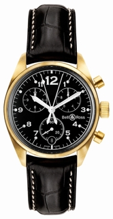 Bell & Ross Mens Gold Black Watch