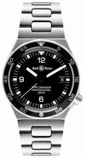 Bell & Ross Black Quarter Arabic Dial Mens Watch Type Demineur Black