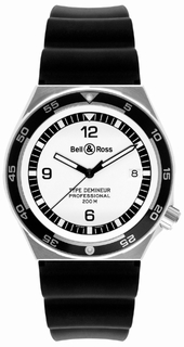 Bell & Ross White Quarter Arabic Dial Watch Type Demineur White