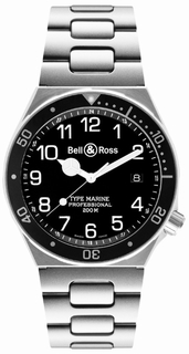 Bell & Ross Type Marine Black Mens Quartz Watch