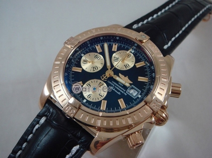 Breitling 8574 rose gold thickly plated on solid 316L stainless steel Watch