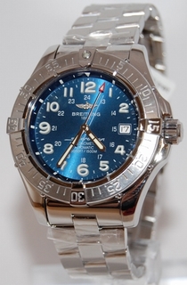 Breitling Blue Arabic Dial Watch A17360