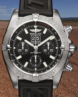 Breitling Black Baton Dial Watch A44359