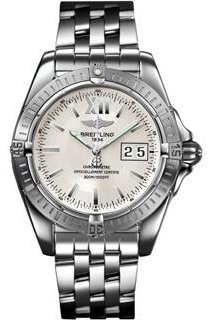 Breitling White Baton Dial Watch A49350