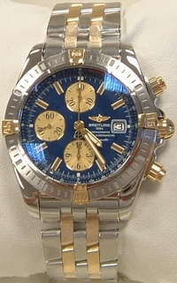 Breitling Blue Baton Dial Mens Watch B13356