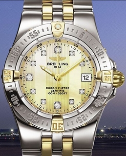 Breitling Yellow Mother of Pearl Diamond Dial Ladies Watch B71340