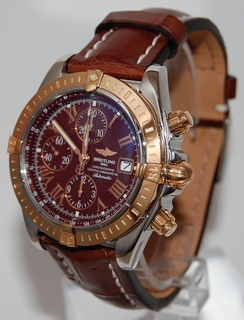 Breitling Brown Roman Numeral Dial Mens Watch C13356