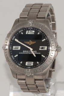 Breitling Grey Quarter Arabic Dial Mens Watch E75362