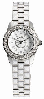 Christian Dior White with 16 diamonds Dial Ladies Watch CD112118M001