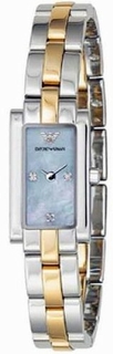 Emporio Armani Mother of Pearl With 3 Diamond Hour Markers Dial Watch AR3109