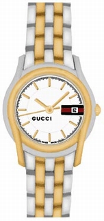 Gucci White dial with red and green stripe Dial Ladies Watch YA055515