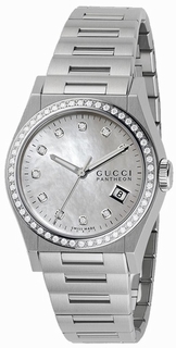 Gucci White Mother of Pearl Diamond Dial mens Watch YA115404