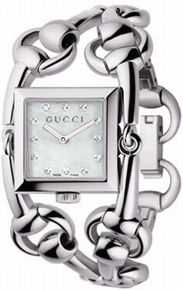 Gucci White Mother of Pearl Diamond Dial Watch YA116309