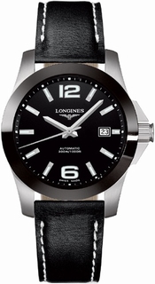 Longines Conquest Black Ceramic Watch L3.655.4.56.3