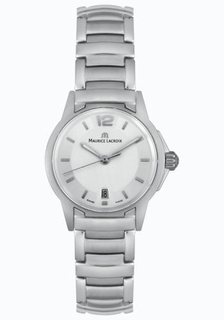 Maurice Lacroix White and silver with silver hands and hour markers Dial Ladies Watch MI1053-SS002-120